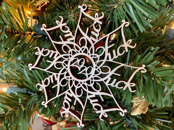 Fck 2021 And 2020 Laser Cut Wooden Christmas Ornament Fuck Etsy