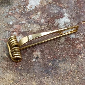 BRASS-Pre-Nauheim Celtic bow fibula. 3.03&quot;