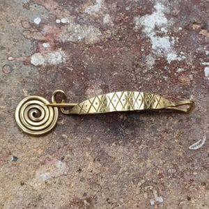 BRASS-Spiral fibula &quot;Barbuise&quot; type. 3.34&quot;