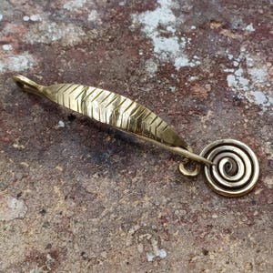 BRASS-Spiral fibula &quot;Barbuise&quot; type. 3.54&quot;