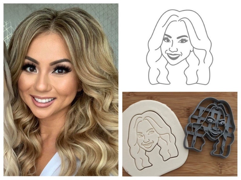 Custom Portrait Cookie Cutter. Personalized Face Cookie Cutter Etsy