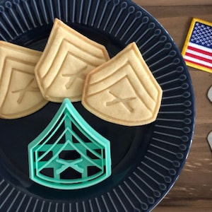 US Military Enlisted Rank Insignia Cookie Cutters.  Military Patch Cookie Cutters.