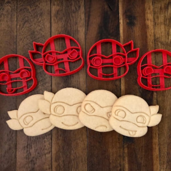 Masked Turtle Faces Cookie Cutters