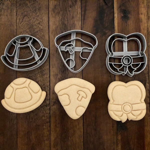 Turtle Shell, Turtle Chest and Pizza Slice Cookie Cutters