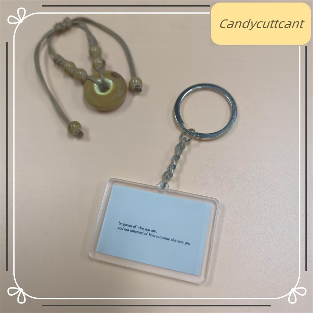 Custom Acrylic Keychain, English Sentence Pictures Custom Keyring