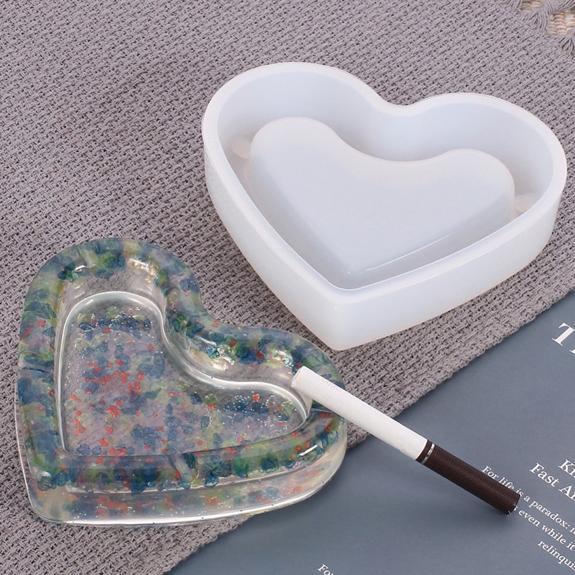 Ashtray Making DIY Ashtray Mold Silicone Epoxy Ashtray Mold Etsy