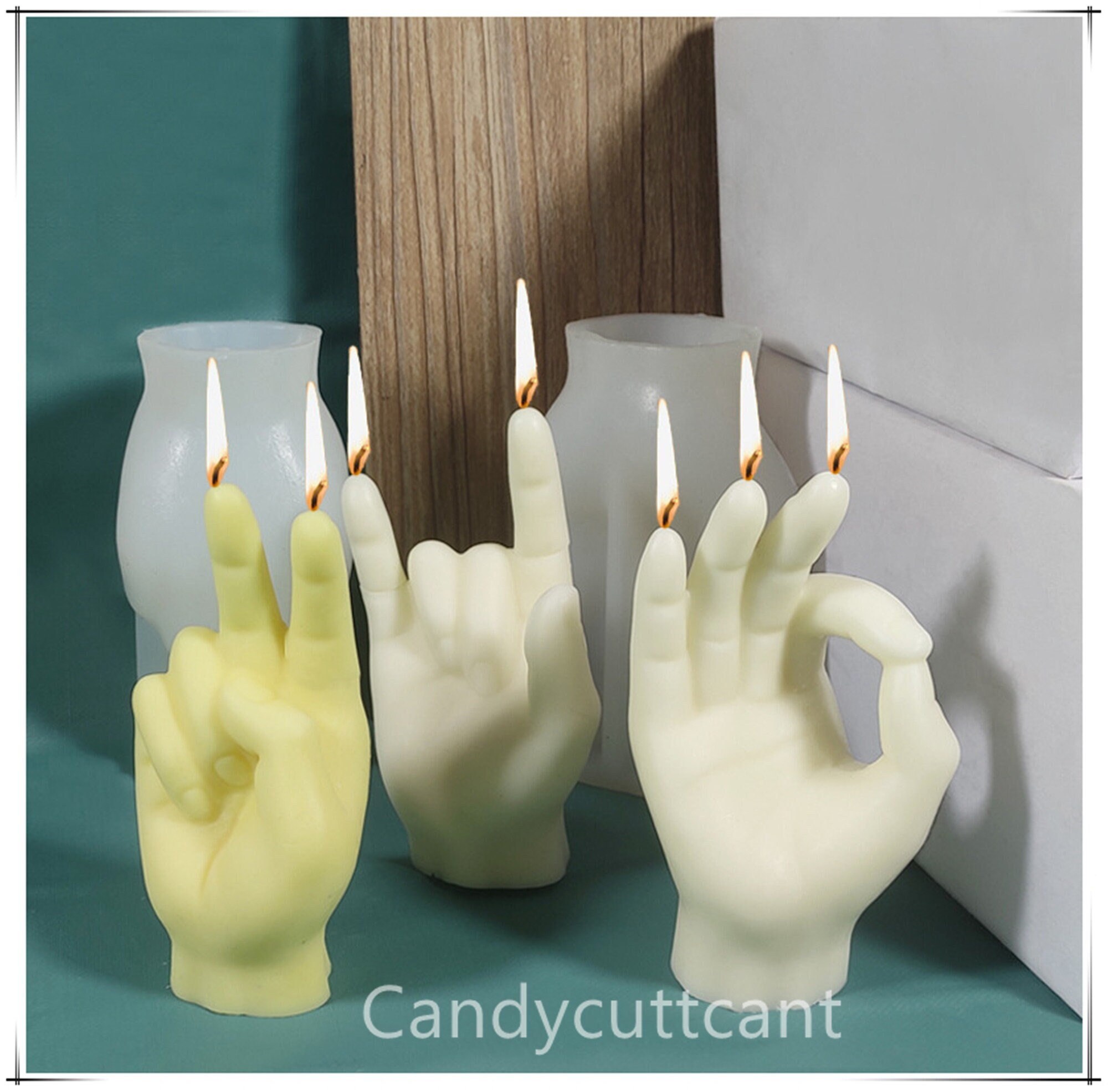 3D Middle Finger Candle Silicone Mold DIY Gesture Aromatherapy