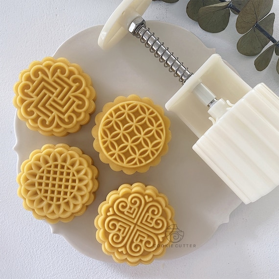 Auspicious Cloud Mooncake Mold, Cookie Stamps Mooncake Mold Traditional  Mid-autumn Festival Moon Cake Mold, Flower Hand Pressure Baking Mold 