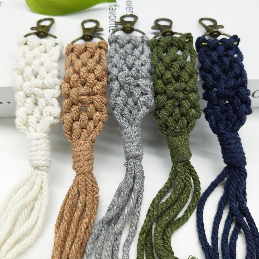 Weaving Keychains Handmade Boho Macrame Keychain, Colorful Weaving Keychains, Macrame ...