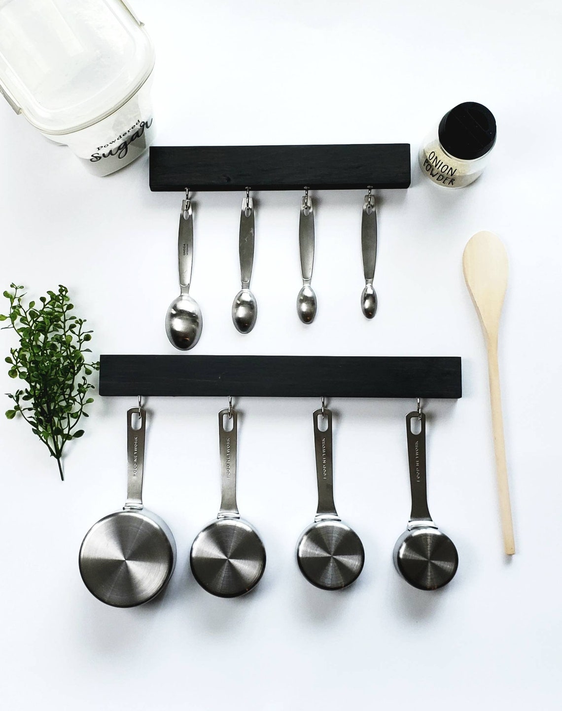 Measuring Cup and Spoon Holder Set Organizer Kitchen Etsy