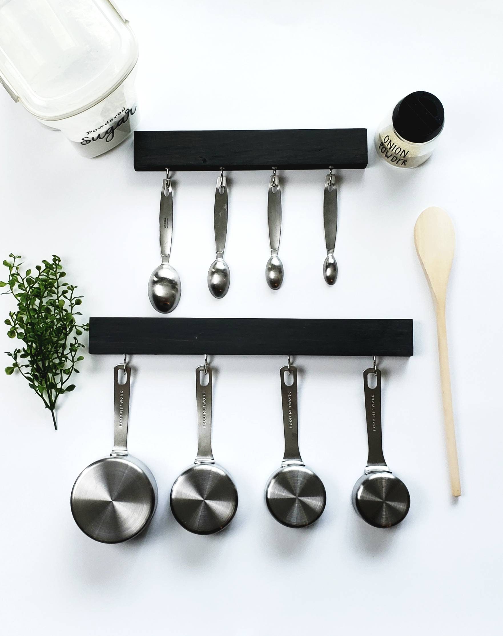 Measuring Cup and Spoon Holder Set Organizer Kitchen Etsy