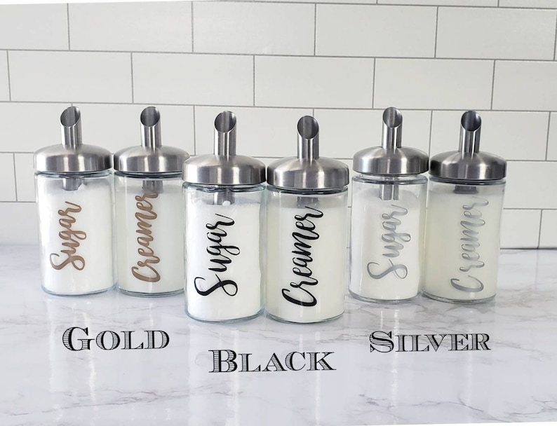 Sugar and Creamer Dispenser Set Kitchen Storage Coffee Bar Etsy