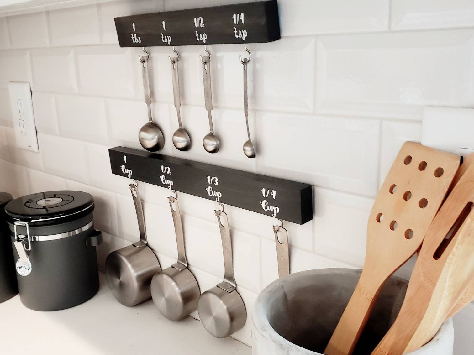 Measuring Cup Holder, Organizer, Kitchen Storage, Farmhouse, Décor