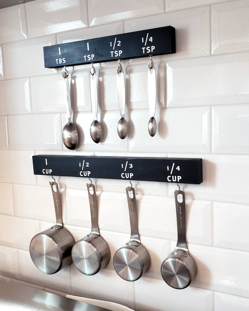 Measuring Cup and Spoon Organizer Set Utensil Holder Kitchen Etsy