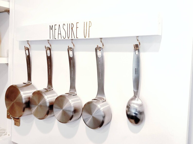 Measuring Cup and Spoon Holder White and Gold Foil Etsy