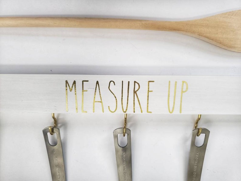 Measuring Cup and Spoon Holder White and Gold Foil Etsy