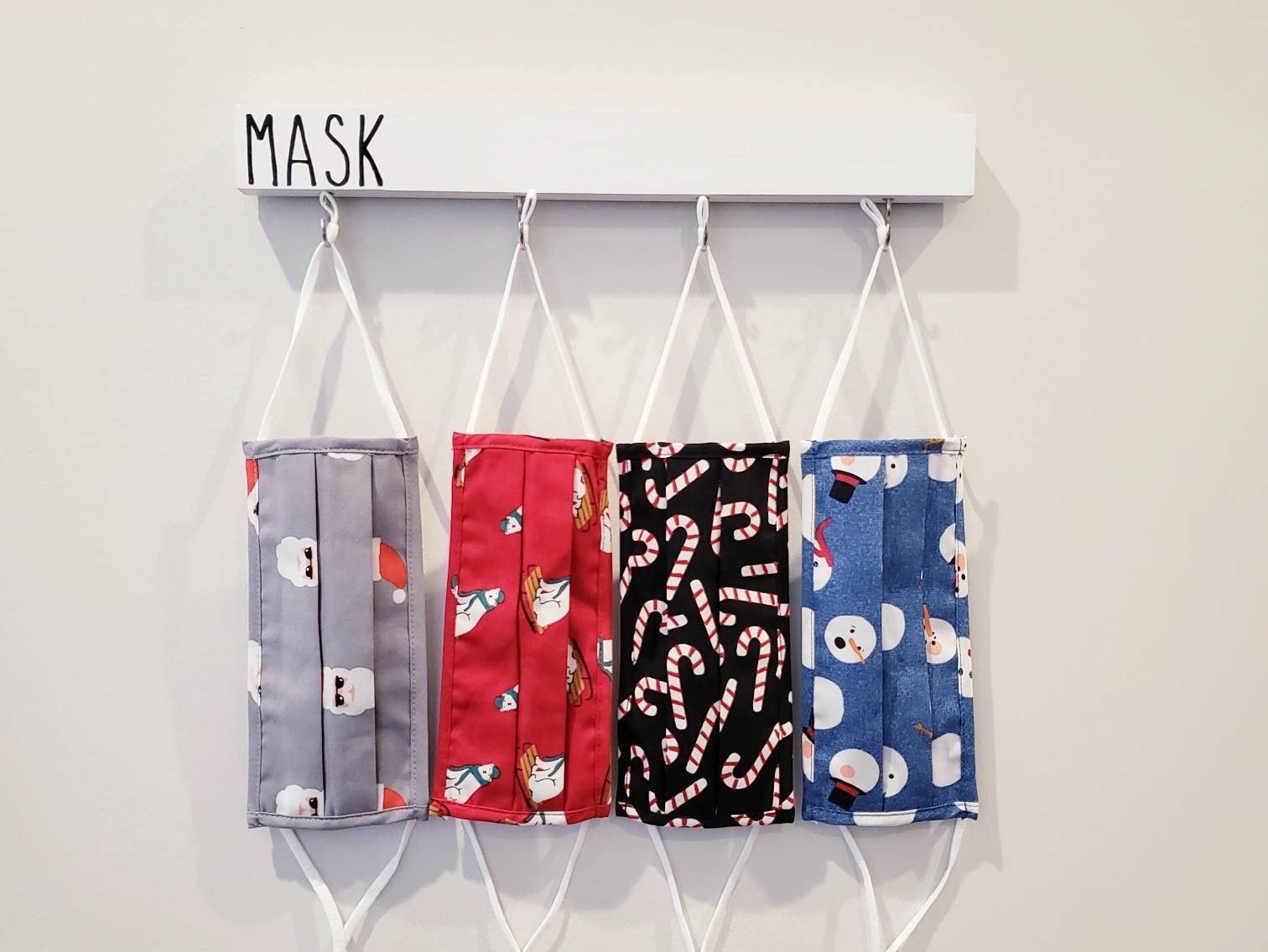 Face Masks Hanger Organizer Wall Decor Mask Storage Wood Etsy