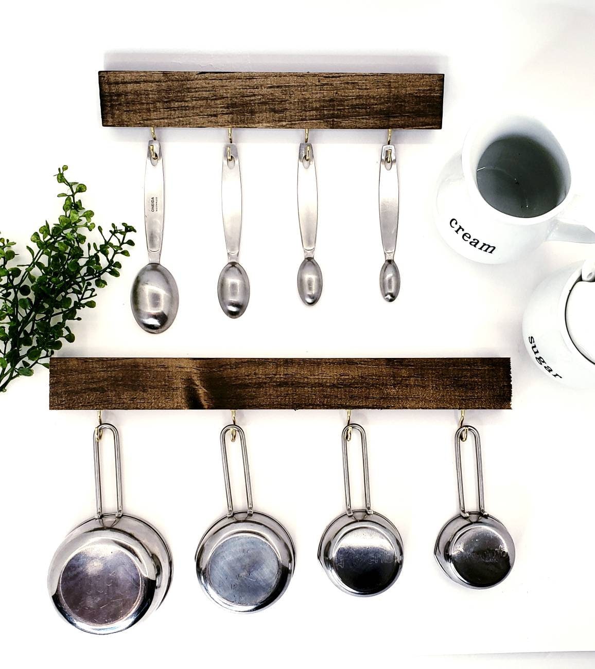 Measuring Cup and Spoon Holder Set Organizer Kitchen Etsy
