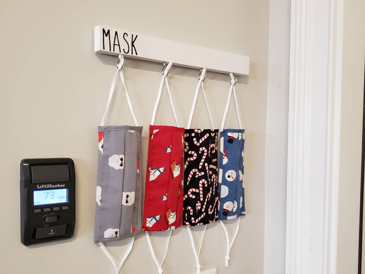 Face Masks Hanger Organizer Wall Decor Mask Storage Wood Etsy