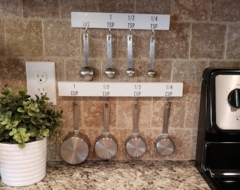 Measuring Cup and Spoon Holder Organizer Set /kitchen Organizer/kitchen  Gadget/ Kitchen Decor/ Gifts for Mom/ Kitchen Utensil Holder 