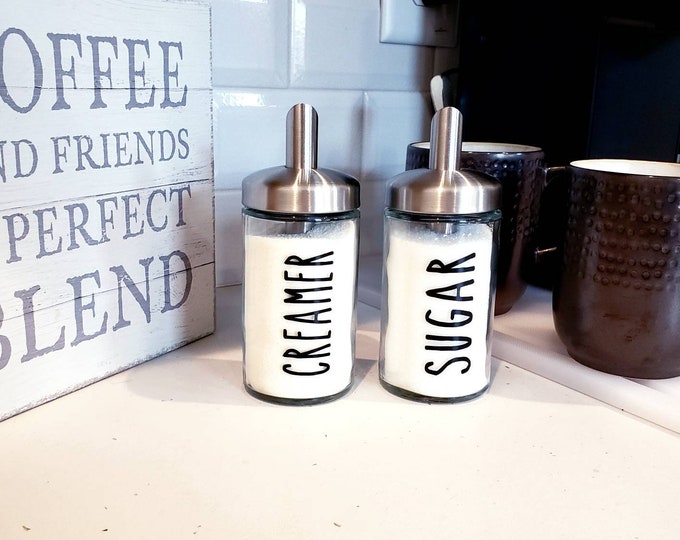 Sugar and Creamer Dispenser Set, Kitchen Storage, Coffee Bar, Organizer