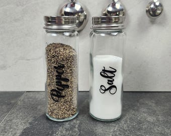 Salt and Pepper Shaker, Clear Glass Jar Shaker, Stainless Steel, Seasoning Jar, Dispenser, Kitchen Decor, Kitchen Storage.