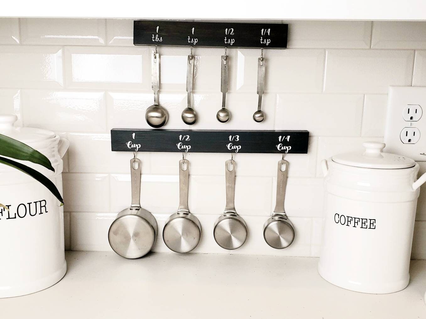 Measuring Cup and Spoon Holder, Organizer, Hanger, Kitchen Storage,  Farmhouse Décor, Kirchen Gadget, Housewarming, Utensil Holder 