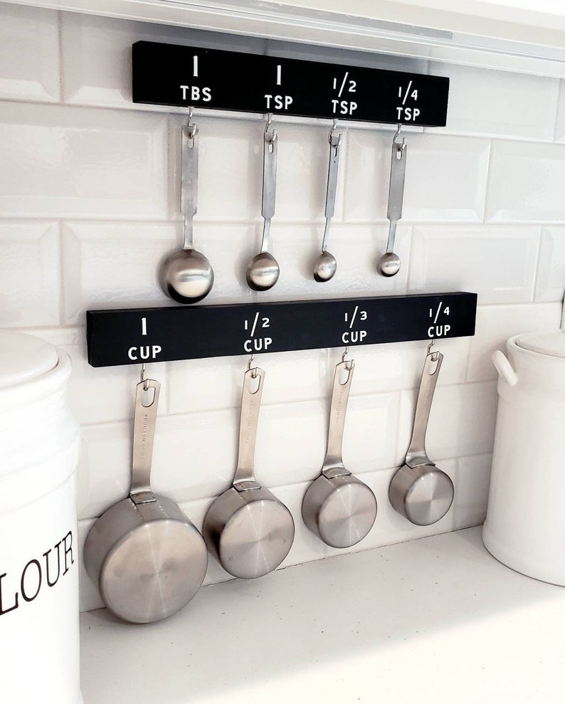 Measuring Cup and Spoon Organizer Set Utensil Holder Kitchen Etsy