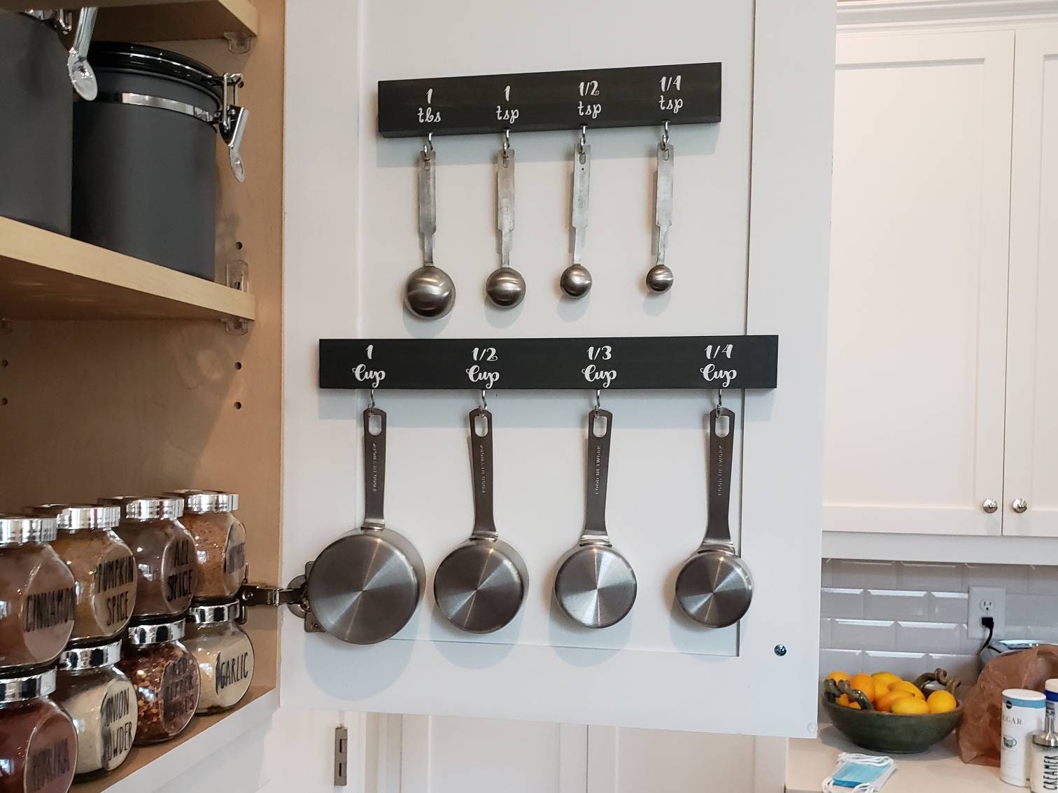 Kitchen Cabinet Organizing-Measuring Cups & Spoons - Dogs & Design