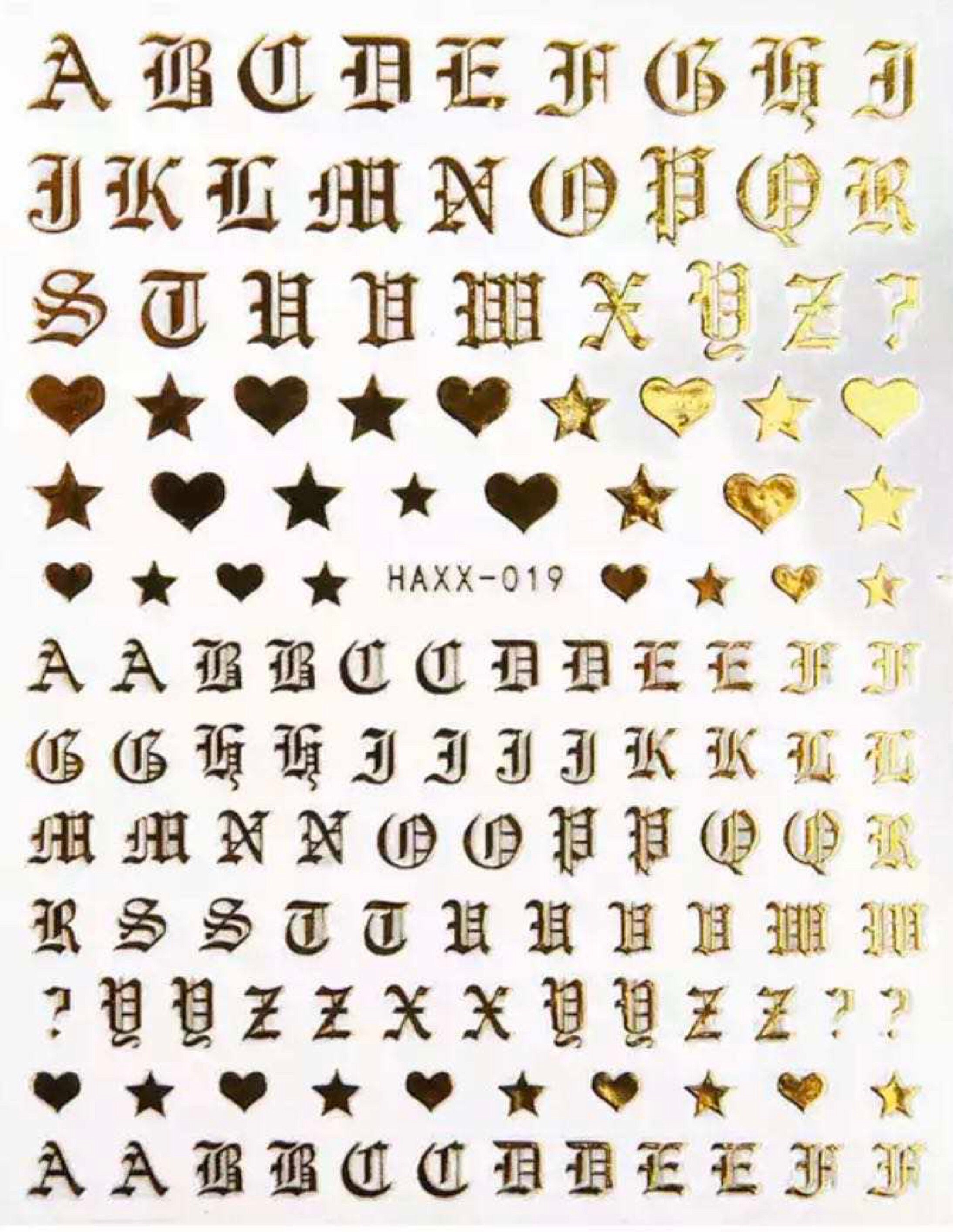 Nail Art 3D Decal Stickers Alphabet Letters Etsy