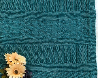 Knit Pattern ~ Guernsey-ish Baby Blanket ~ Textured Guernsey Gansey Unisex Gender Neutral Baby Blanket Gift Pattern ~ PDF Knitting Pattern