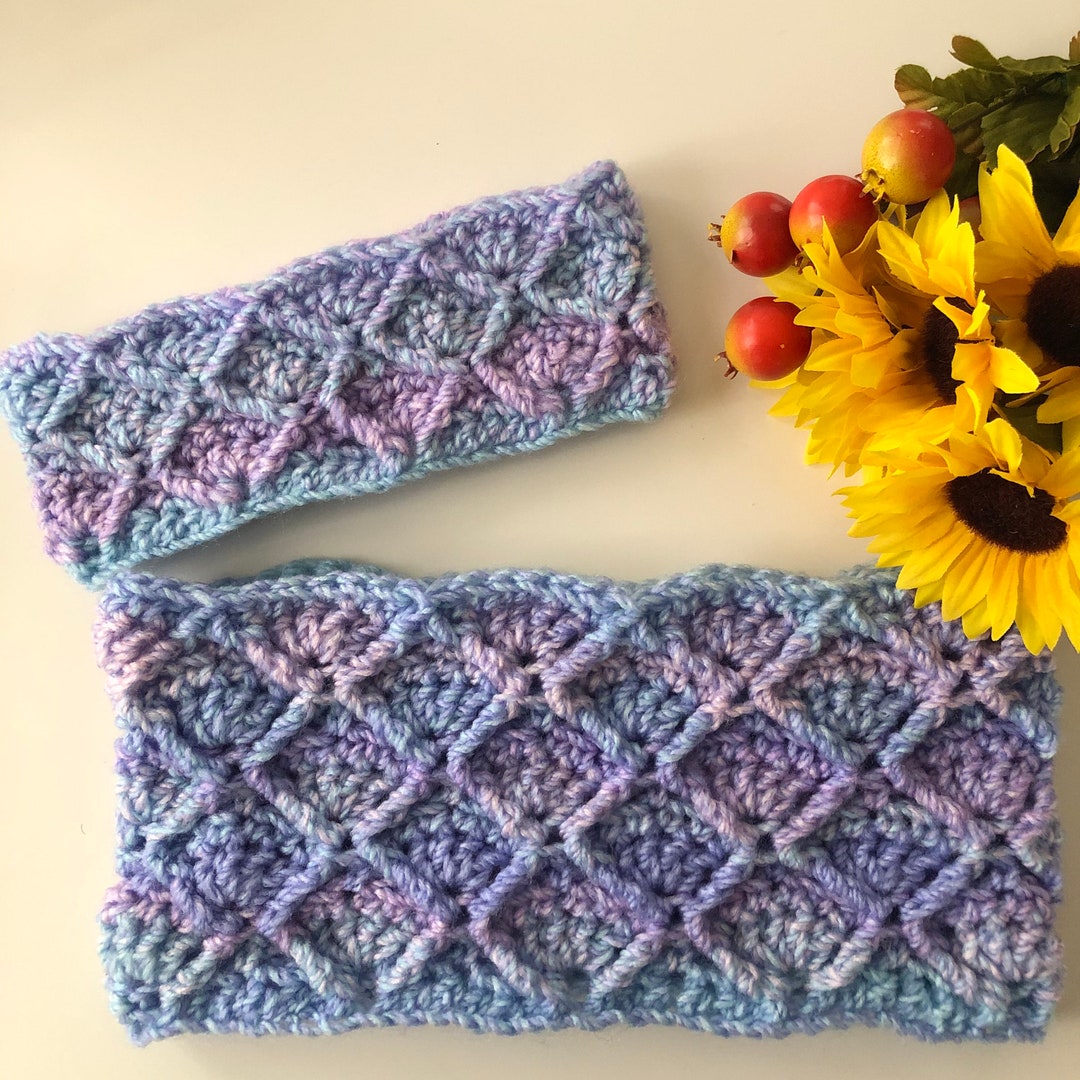 Crochet Pattern Mermaid Scales Cowl and Headband Set Women's Winter ...