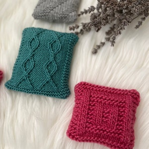 Knitting Pattern - Scrappy Sachets ~ Knit Lavender Potpourri Pine Sachet Quick Housewarming Gift Easy Pattern  ~ PDF Knitting Pattern