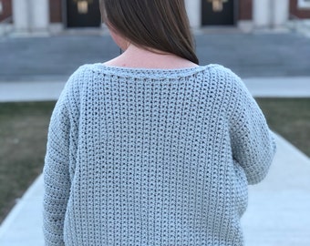 Haakpatroon ~ Trailing Vines Pullover ~ Gehaakte kabel damestrui Gezellige oversized trui patroon ~ PDF haakpatroon