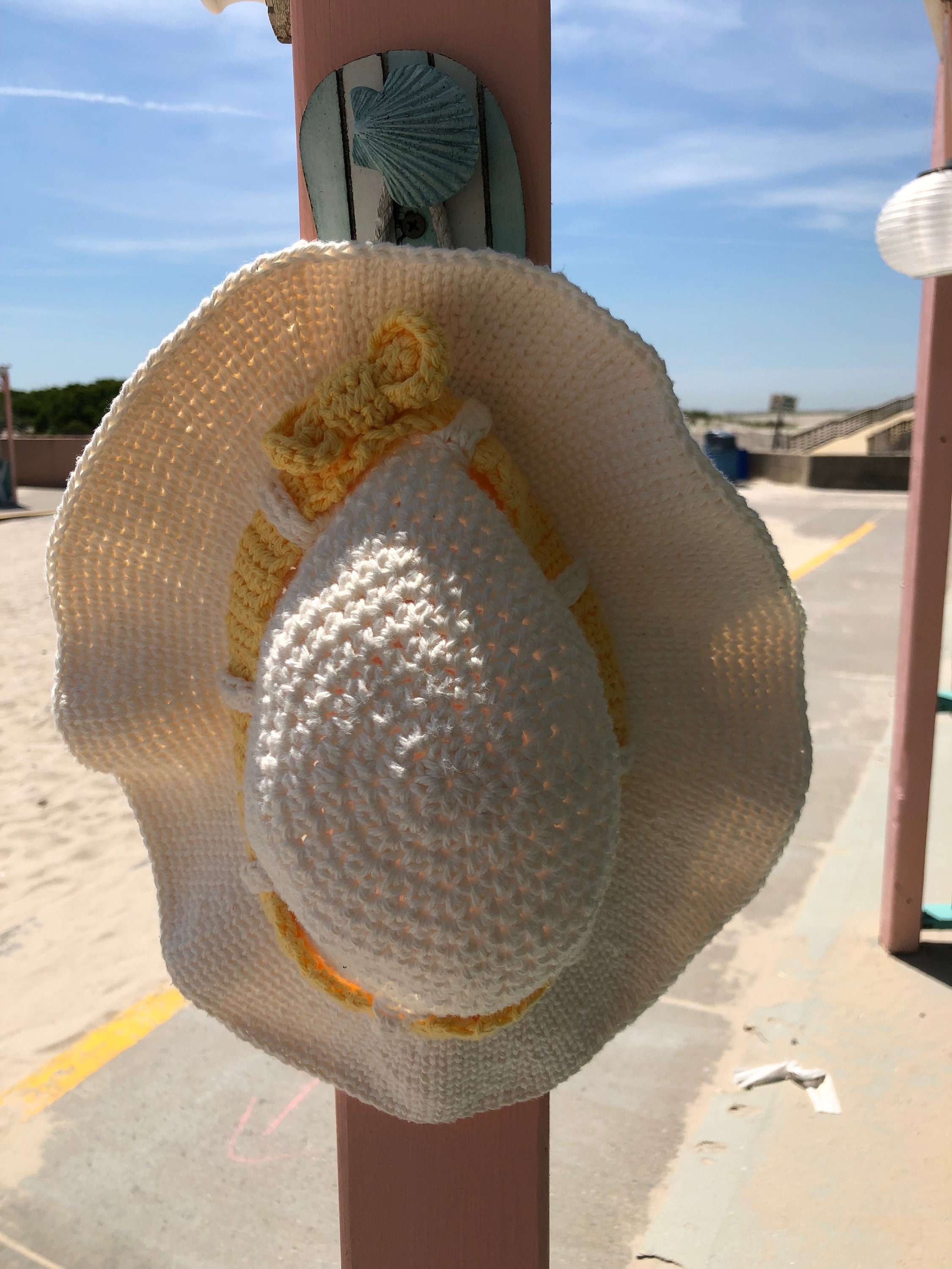 Crochet Pattern ~ Tie a Yellow Ribbon Sun Hat ~ Crochet Sun  display picture 3