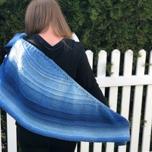 Knit Pattern ~ Umbral Shawl ~ Easy Beginner Knitting Pattern Knit Shawl Wrap Scarf Pattern Simple Quick Knit ~ PDF Knitting Pattern