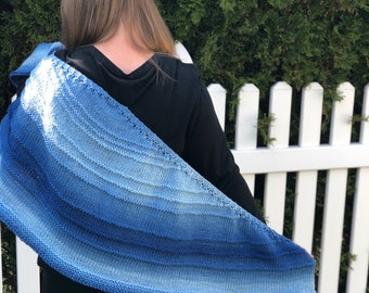 Knit Pattern ~ Umbral Shawl ~ Easy Beginner Knitting Pattern Knit Shawl Wrap Scarf Pattern Simple Quick Knit ~ PDF Knitting Pattern