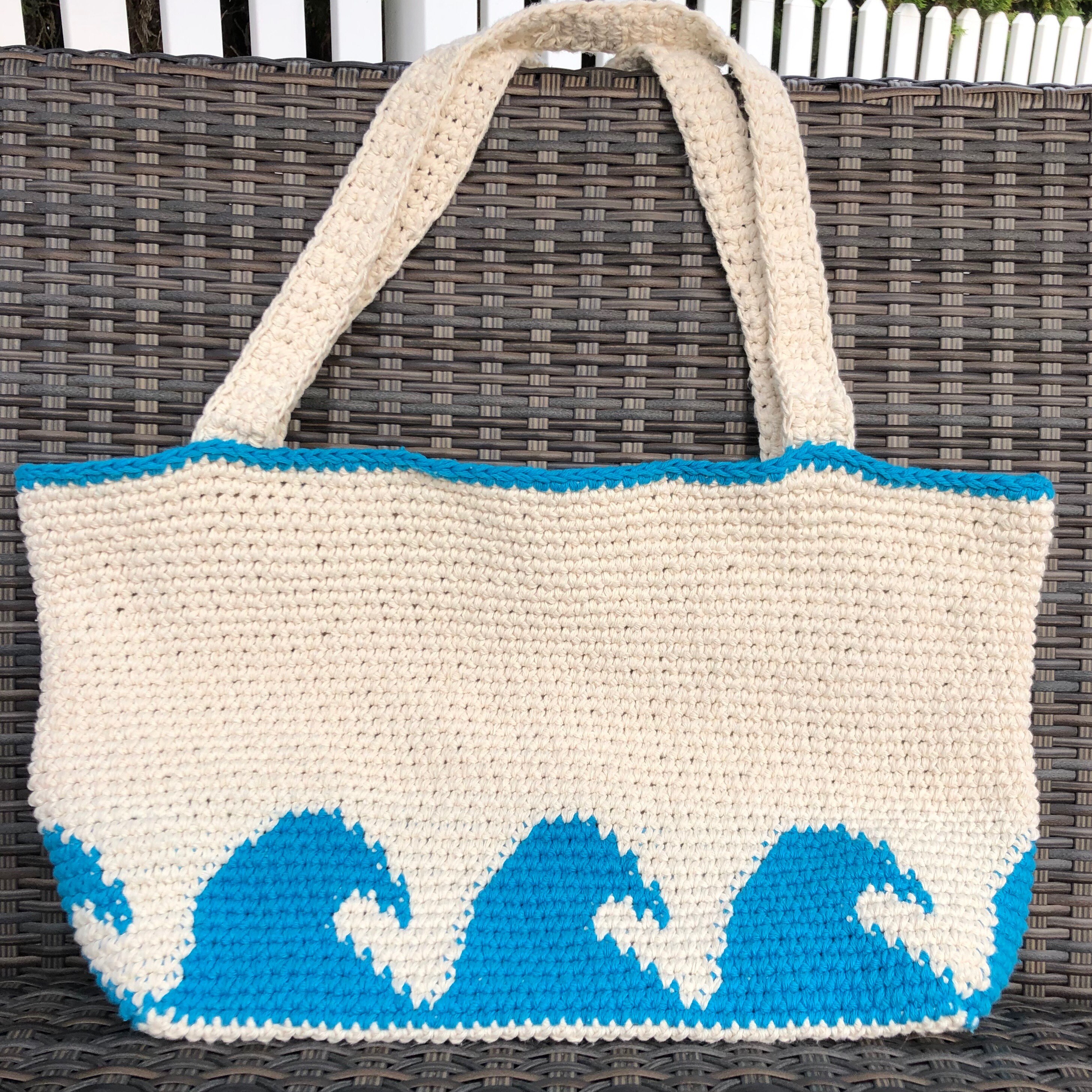 Crochet Pattern ~ Sassy Ocean Beach Bag ~ Crochet Beach Bag Tote Bag ...