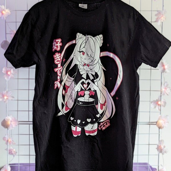 Zombie Tokiko Love Manga Kawaii T-Shirt Black | Unisex Harajuku T-shirt (100% Cotton)