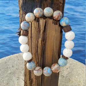 Blue Sea Sediment Jasper at the Beach diffuser bracelet