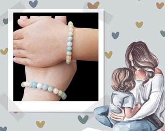 Mommy & Me bracelets, First Day of School bracelets, Kids Separation Anxiety, kids diffuser bracelet, gemstone bracelets, parent and child