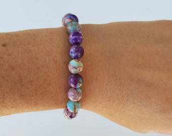 Blue Purple Ocean Sedimentos Empire Jasper Pulsera 68 Mm Blue Purple Ocean Sedimentos Empire Jasper Pulsera 68 Mm