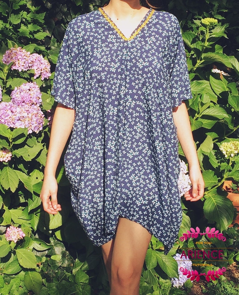 Quick Caftan Sewing Pattern Customizable Size Plus Sizes Etsy