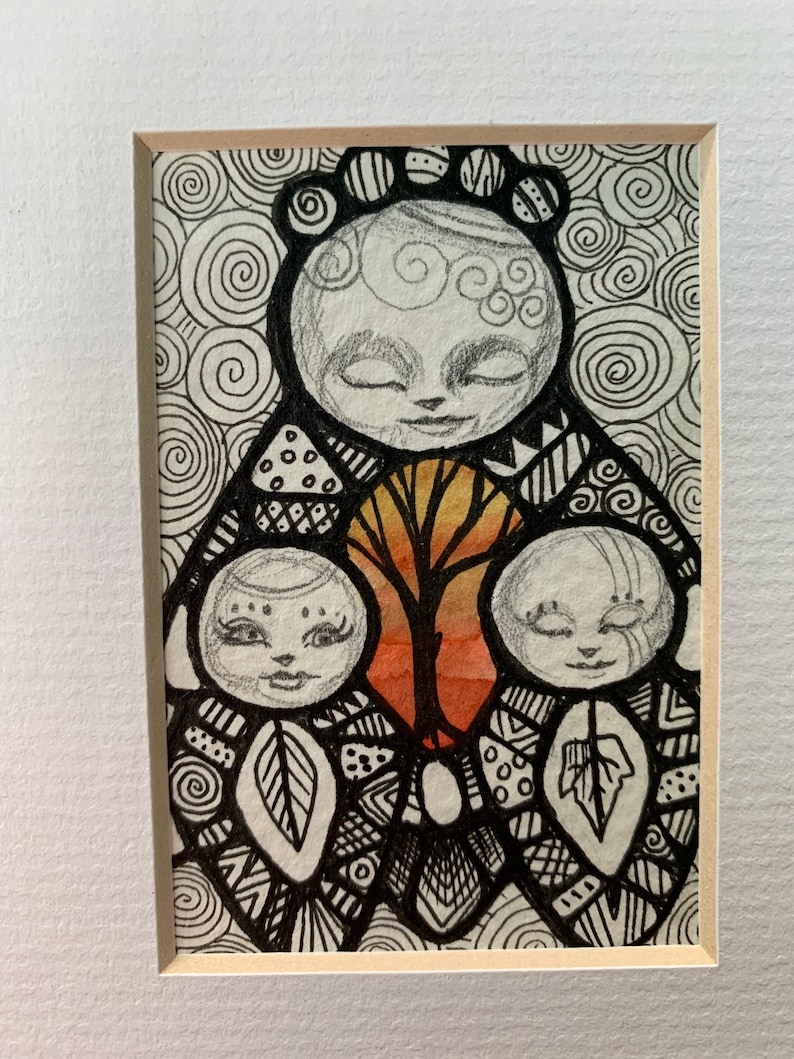 Oshka family and heart tree double mini