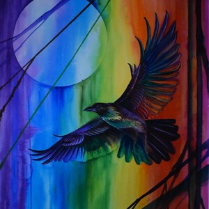 Rainbow Forest Raven Flight
