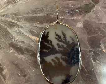 Opaque dendritic agate pendant