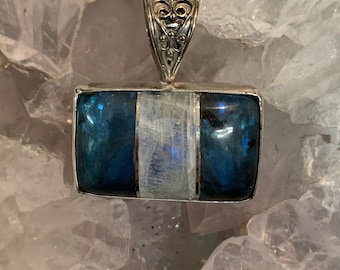 Intarsia Moonstone Labradorite pendant