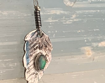 Opal leaf pendant