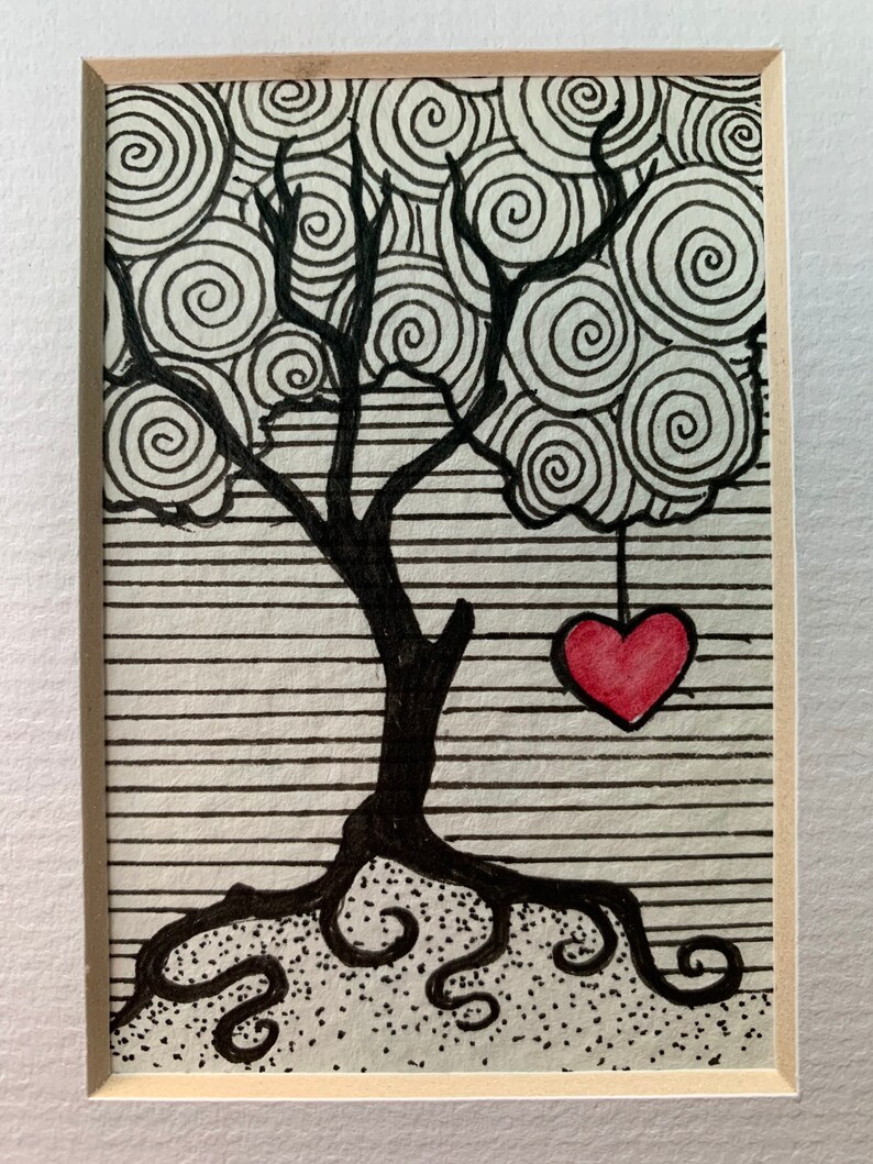 Oshka family and heart tree double mini