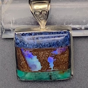 Intarsia copper separation Boulder opal center